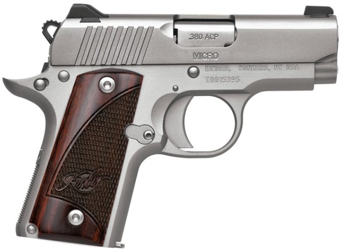 KIMBER MICRO STAINLESS ROSEWOOD NS MICRO 380 .380 ACP 2.75IN BARREL 7RD 3300207 - 556 Black Friday Promotion